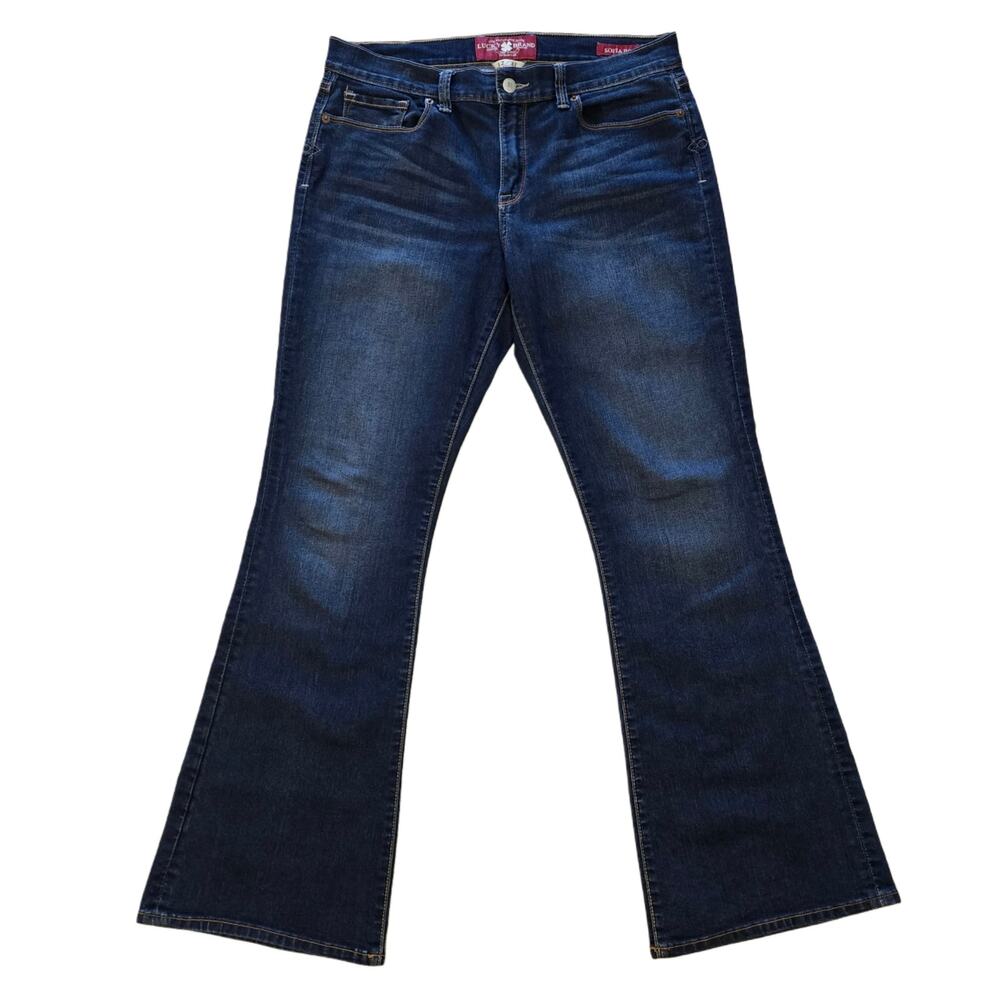 BootCut Jeans Lucky Brand Sofia Boot Size 12/31 Ankle Dark Wash Stretch Denim